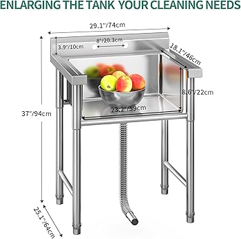 Amazon.com: YITAHOME 29in Utility Kitchen Sink Free Standing